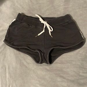 Black shorts with adjustable strings.